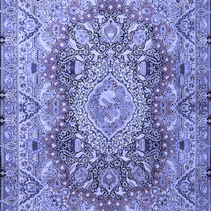 Machine Washable Persian Blue Traditional Rug, wshtr4215blu