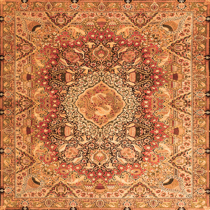 Serging Thickness of Persian Orange Traditional Rug, tr4215org
