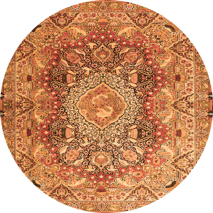 Machine Washable Persian Orange Traditional Area Rugs, wshtr4215org