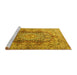 Sideview of Machine Washable Persian Yellow Traditional Rug, wshtr4215yw