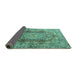 Sideview of Persian Turquoise Traditional Rug, tr4215turq