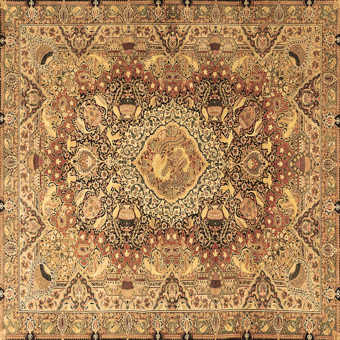 Square Persian Brown Traditional Rug, tr4215brn