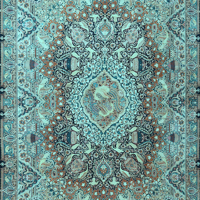 Machine Washable Persian Light Blue Traditional Rug, wshtr4215lblu