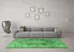 Machine Washable Persian Emerald Green Traditional Area Rugs in a Living Room,, wshtr4215emgrn