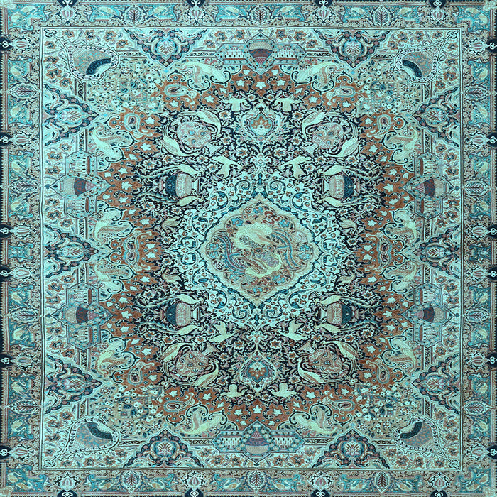 Square Machine Washable Persian Light Blue Traditional Rug, wshtr4215lblu