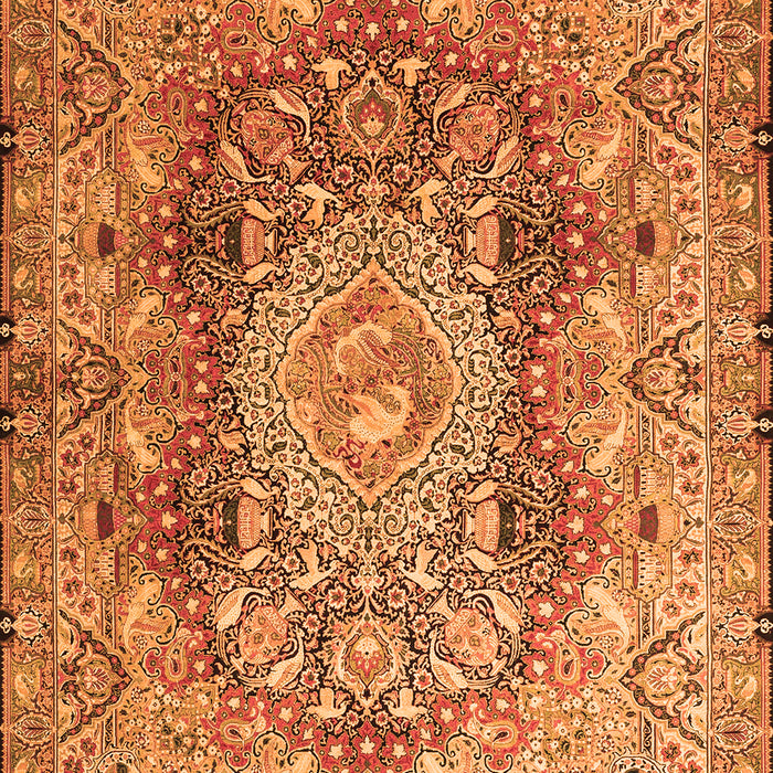 Serging Thickness of Machine Washable Persian Orange Traditional Area Rugs, wshtr4215org
