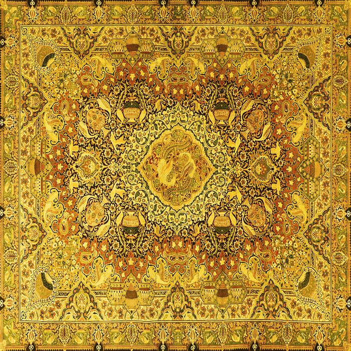 Square Persian Yellow Traditional Rug, tr4215yw