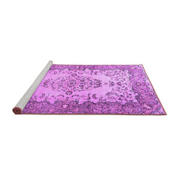 Sideview of Machine Washable Persian Purple Traditional Area Rugs, wshtr4216pur
