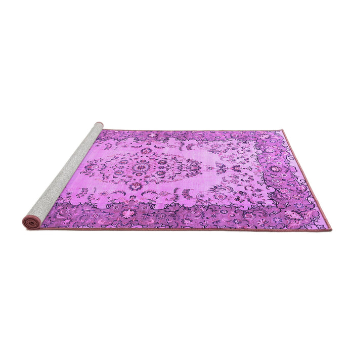 Sideview of Machine Washable Persian Purple Traditional Area Rugs, wshtr4216pur