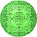 Square Persian Green Traditional Rug, tr4216grn