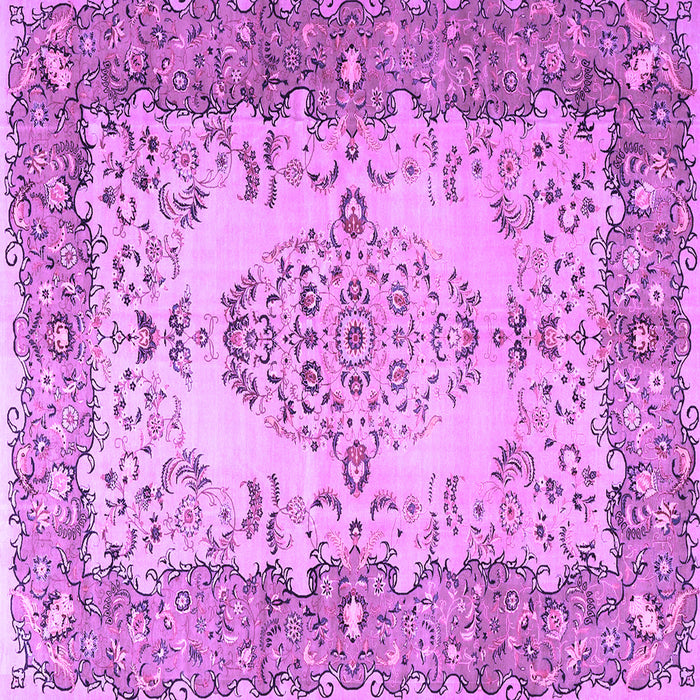 Square Machine Washable Persian Purple Traditional Area Rugs, wshtr4216pur