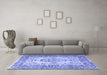 Machine Washable Persian Blue Traditional Rug in a Living Room, wshtr4216blu