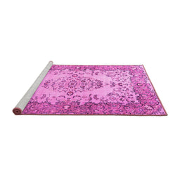 Sideview of Machine Washable Persian Pink Traditional Rug, wshtr4216pnk