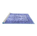 Sideview of Machine Washable Persian Blue Traditional Rug, wshtr4216blu