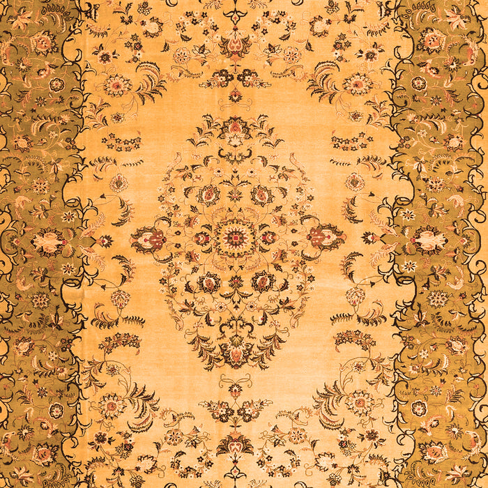 Serging Thickness of Machine Washable Persian Orange Traditional Area Rugs, wshtr4216org