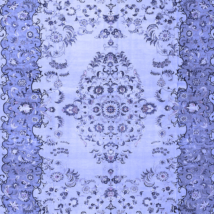 Machine Washable Persian Blue Traditional Rug, wshtr4216blu