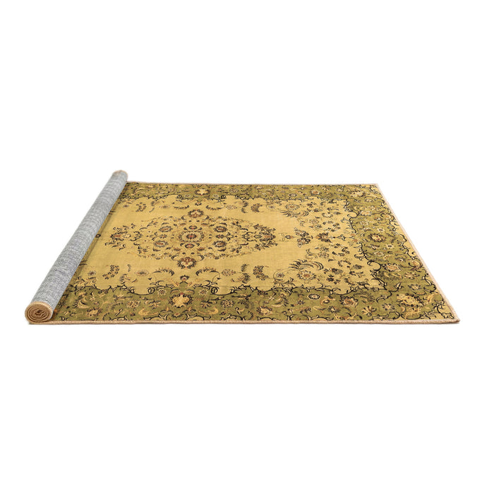 Sideview of Machine Washable Persian Brown Traditional Rug, wshtr4216brn