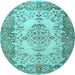 Round Persian Light Blue Traditional Rug, tr4216lblu