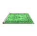 Sideview of Machine Washable Persian Emerald Green Traditional Area Rugs, wshtr4216emgrn