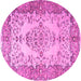 Round Persian Pink Traditional Rug, tr4216pnk