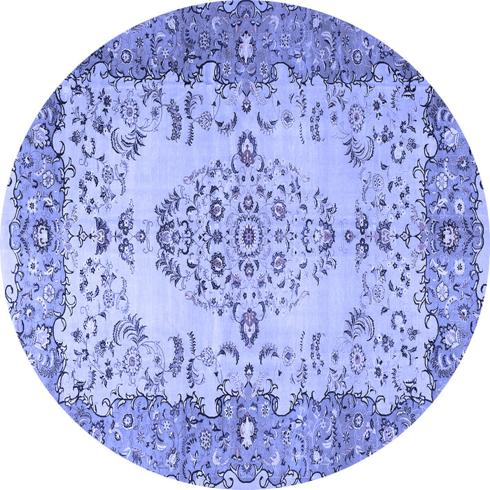 Round Persian Blue Traditional Rug, tr4216blu