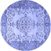 Round Persian Blue Traditional Rug, tr4216blu