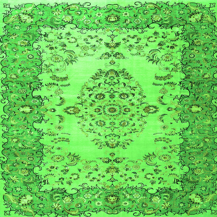 Serging Thickness of Persian Green Traditional Rug, tr4216grn
