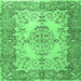 Square Persian Emerald Green Traditional Rug, tr4216emgrn