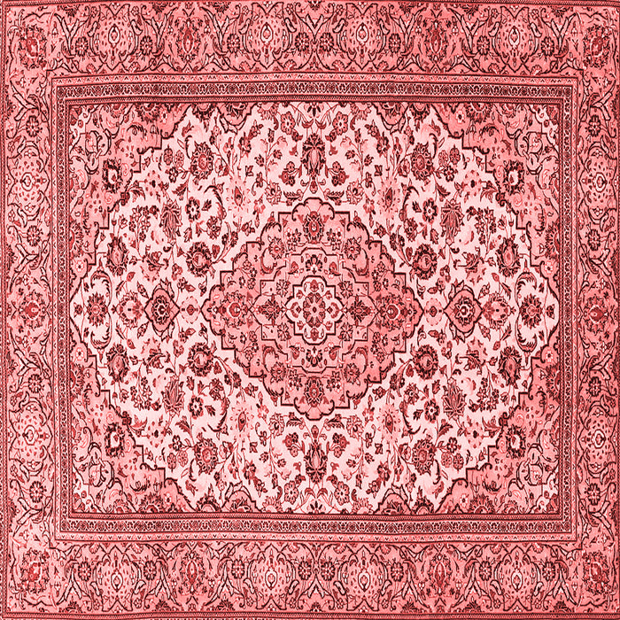 Machine Washable Medallion Red Traditional Rug, wshtr4217red