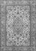 Serging Thickness of Machine Washable Medallion Gray Traditional Rug, wshtr4217gry