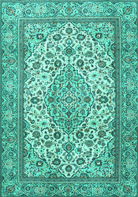 Medallion Turquoise Traditional Rug, tr4217turq