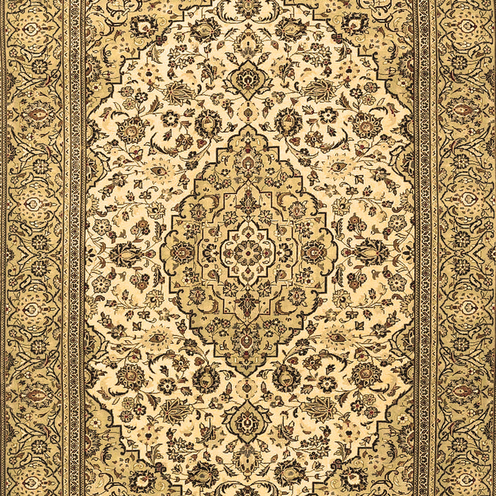 Machine Washable Medallion Brown Traditional Rug, wshtr4217brn