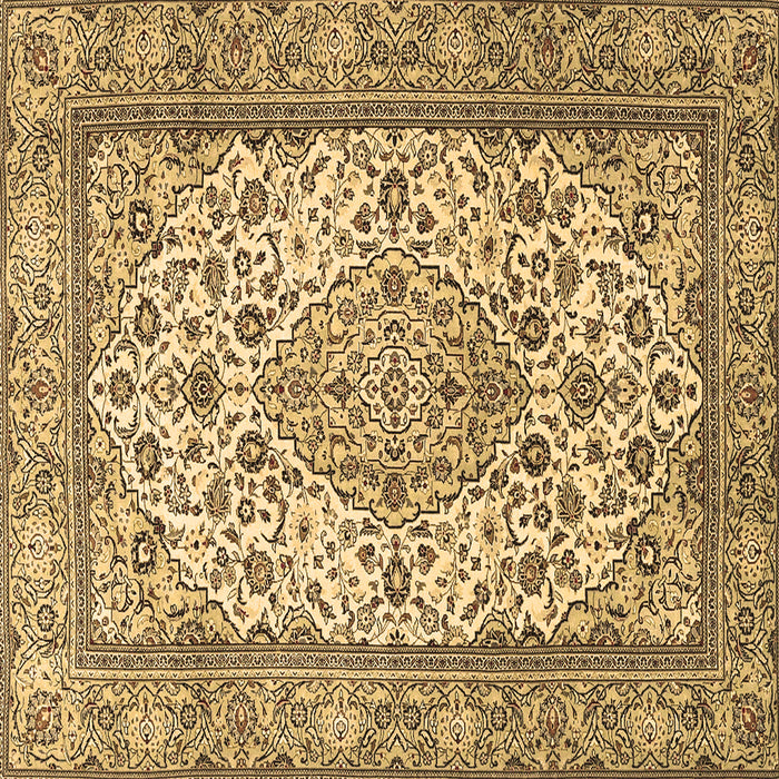 Square Medallion Brown Traditional Rug, tr4217brn
