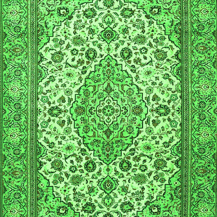 Serging Thickness of Machine Washable Medallion Green Traditional Area Rugs, wshtr4217grn