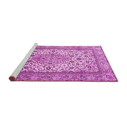 Sideview of Machine Washable Medallion Pink Traditional Rug, wshtr4217pnk
