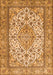 Serging Thickness of Machine Washable Medallion Orange Traditional Area Rugs, wshtr4217org