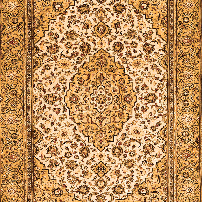 Serging Thickness of Machine Washable Medallion Orange Traditional Area Rugs, wshtr4217org