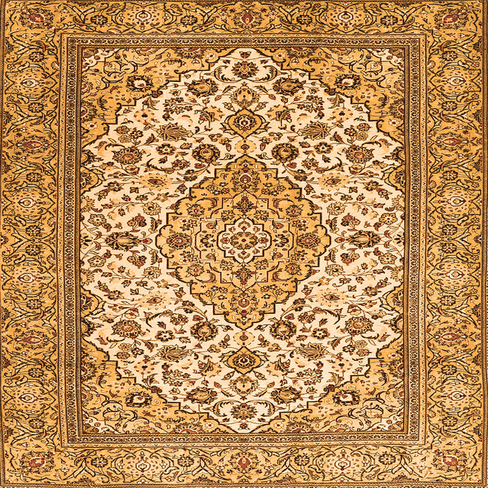 Serging Thickness of Medallion Orange Traditional Rug, tr4217org