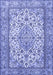 Medallion Blue Traditional Rug, tr4217blu