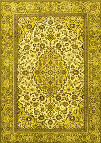 Medallion Yellow Traditional Rug, tr4217yw