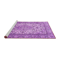 Sideview of Machine Washable Medallion Purple Traditional Area Rugs, wshtr4217pur