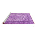 Sideview of Machine Washable Medallion Purple Traditional Area Rugs, wshtr4217pur