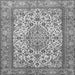 Serging Thickness of Medallion Gray Traditional Rug, tr4217gry