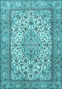 Medallion Light Blue Traditional Rug, tr4217lblu