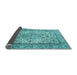 Sideview of Medallion Light Blue Traditional Rug, tr4217lblu