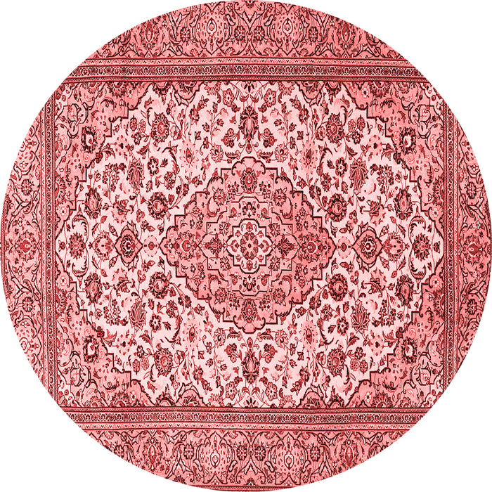 Machine Washable Medallion Red Traditional Rug, wshtr4217red