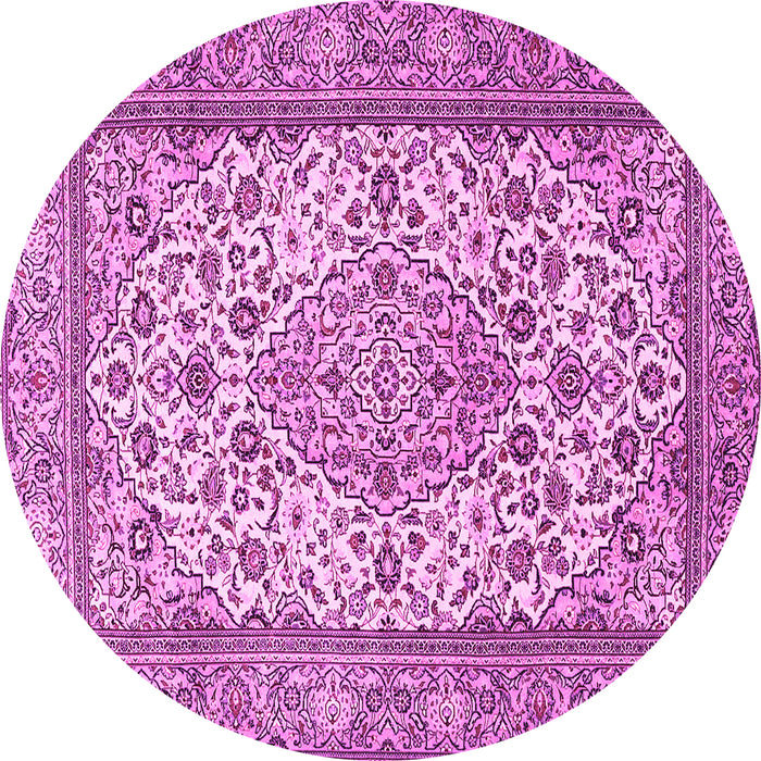 Round Medallion Pink Traditional Rug, tr4217pnk