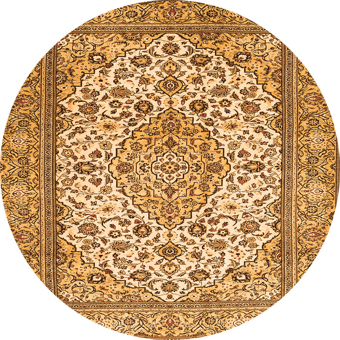 Square Medallion Orange Traditional Rug, tr4217org