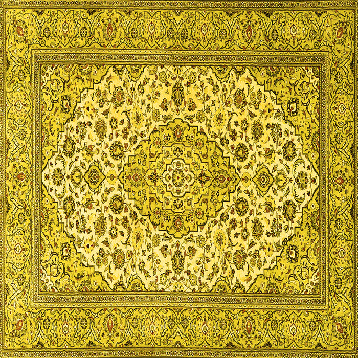 Square Medallion Yellow Traditional Rug, tr4218yw