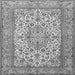 Serging Thickness of Medallion Gray Traditional Rug, tr4218gry
